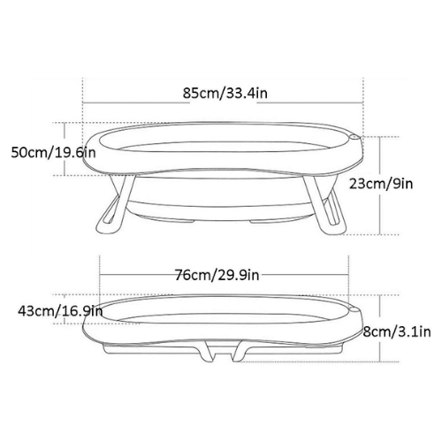 Bañera Plegable con Soporte Cangrejo