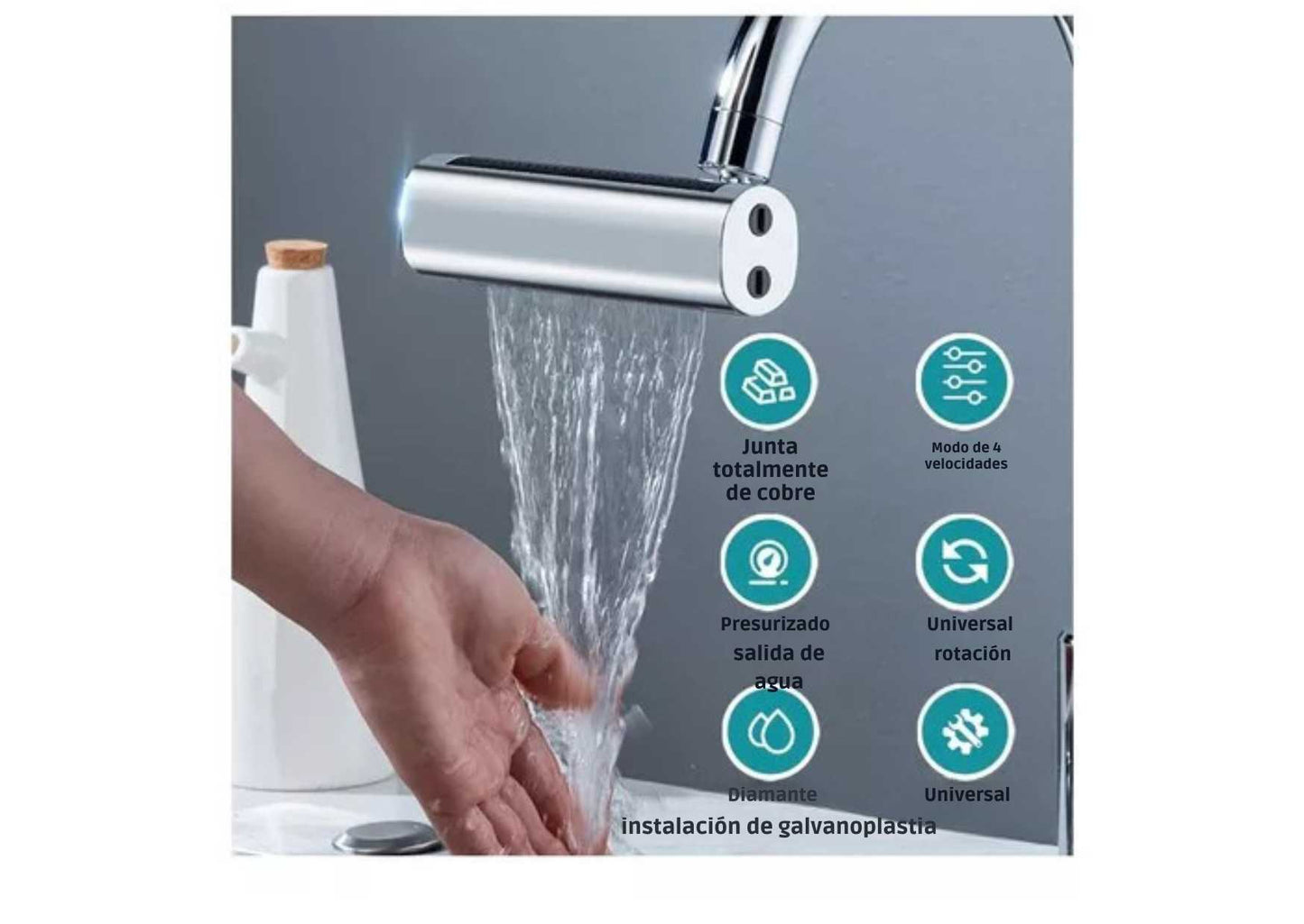 Grifo de Cocina de Cascada de 4 Modos