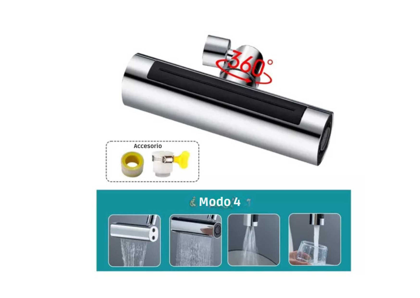 Grifo de Cocina de Cascada de 4 Modos