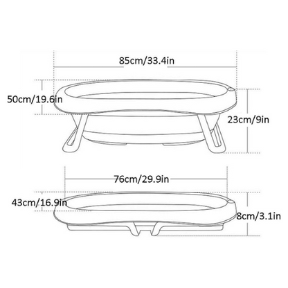Bañera Plegable con Soporte Cangrejo