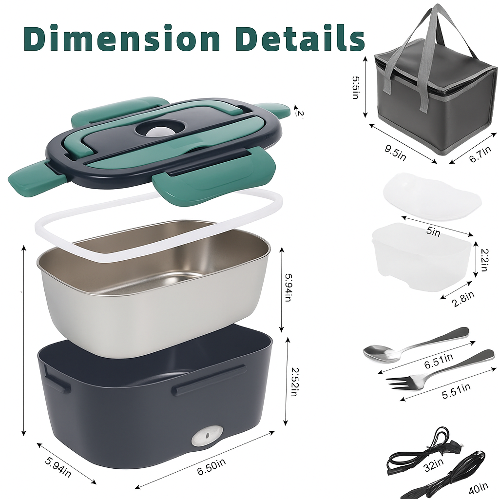 Lonchera Eléctrica Portátil acero